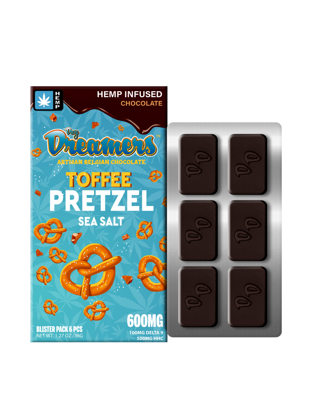 Toffee Pretzel Bar D9 & HHC Chocolate 600mg