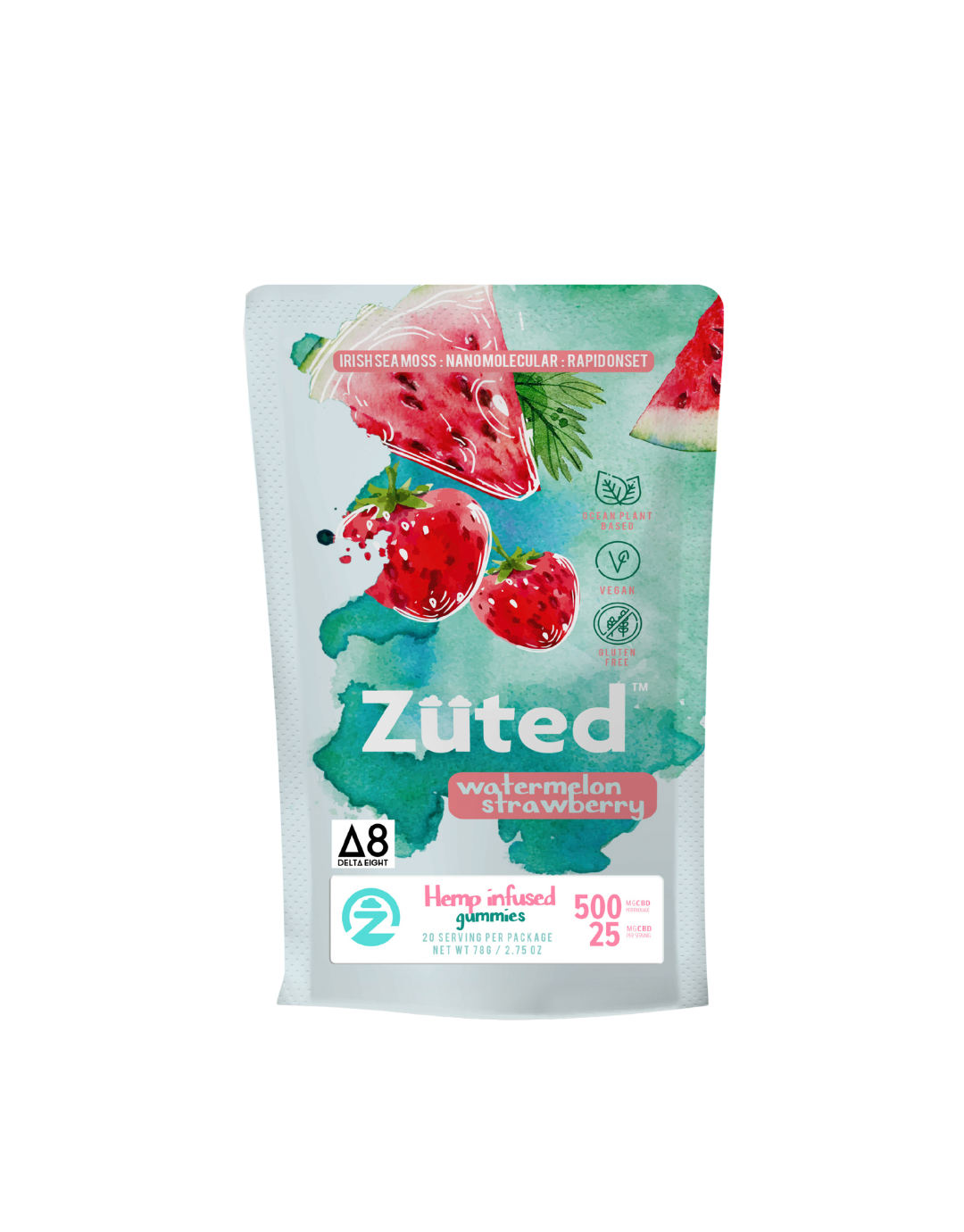 Zuted Watermelon Strawberry D8 Gummies