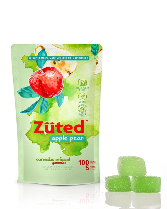 Zuted Apple Pear CBD D9 Gummies