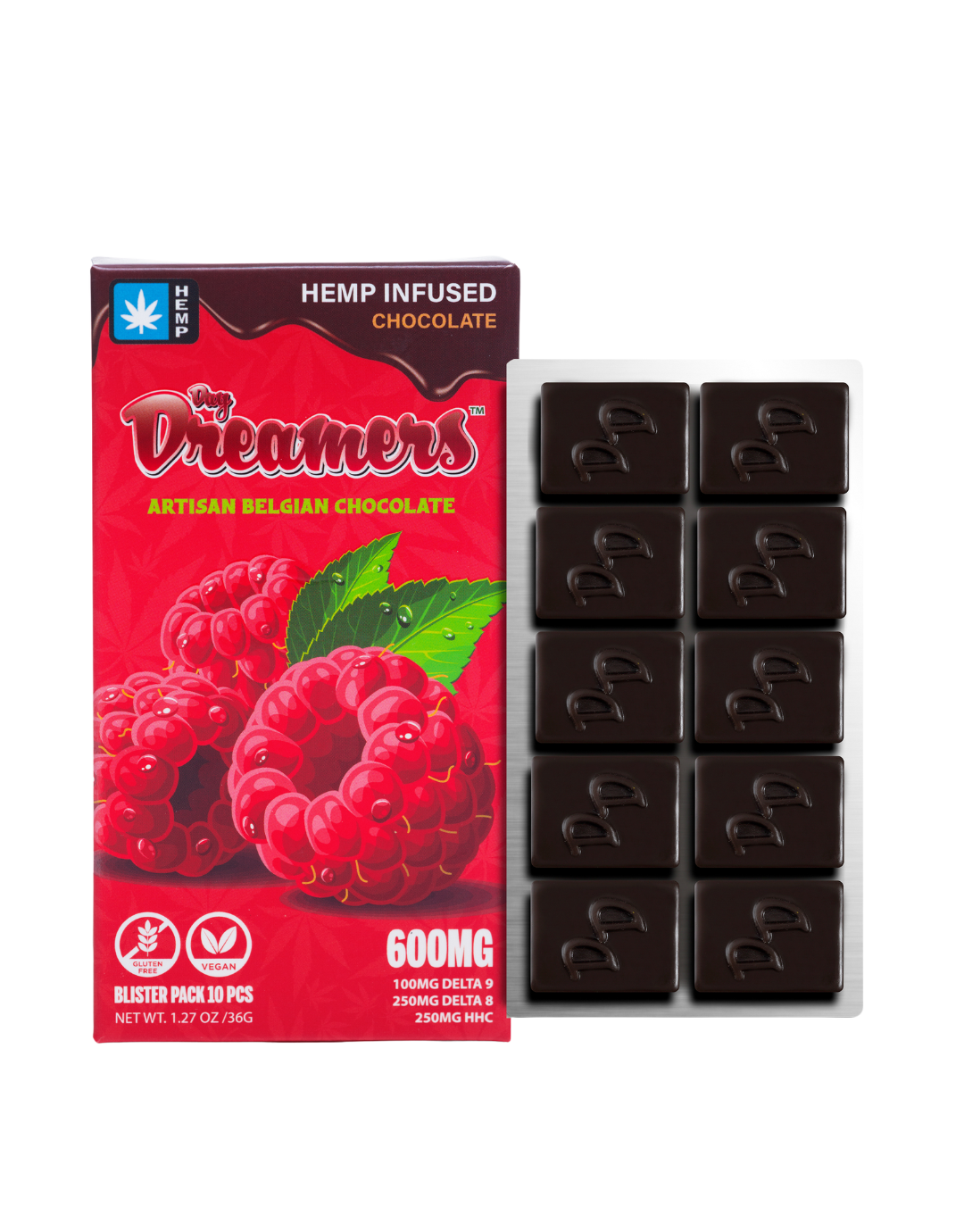 Raspberry D8, D9 & HHC Chocolate 600mg