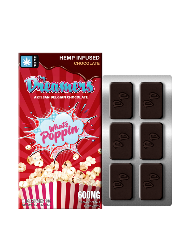 What's Poppin' Bar D9 & HHC Chocolate 600mg