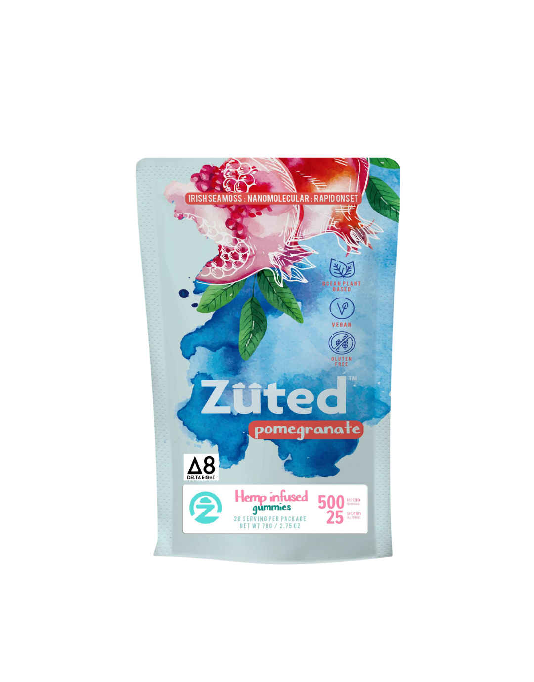 Zuted Pomegranate  D8 Gummies