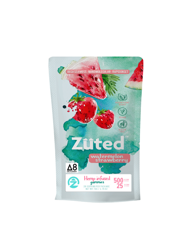 Zuted Watermelon Strawberry D8 Gummies