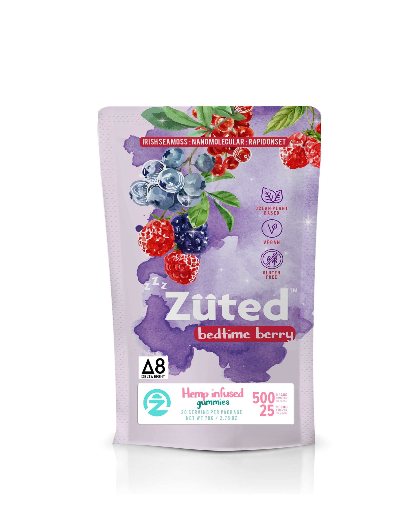 Zuted Bedtime Berry D8 Gummies