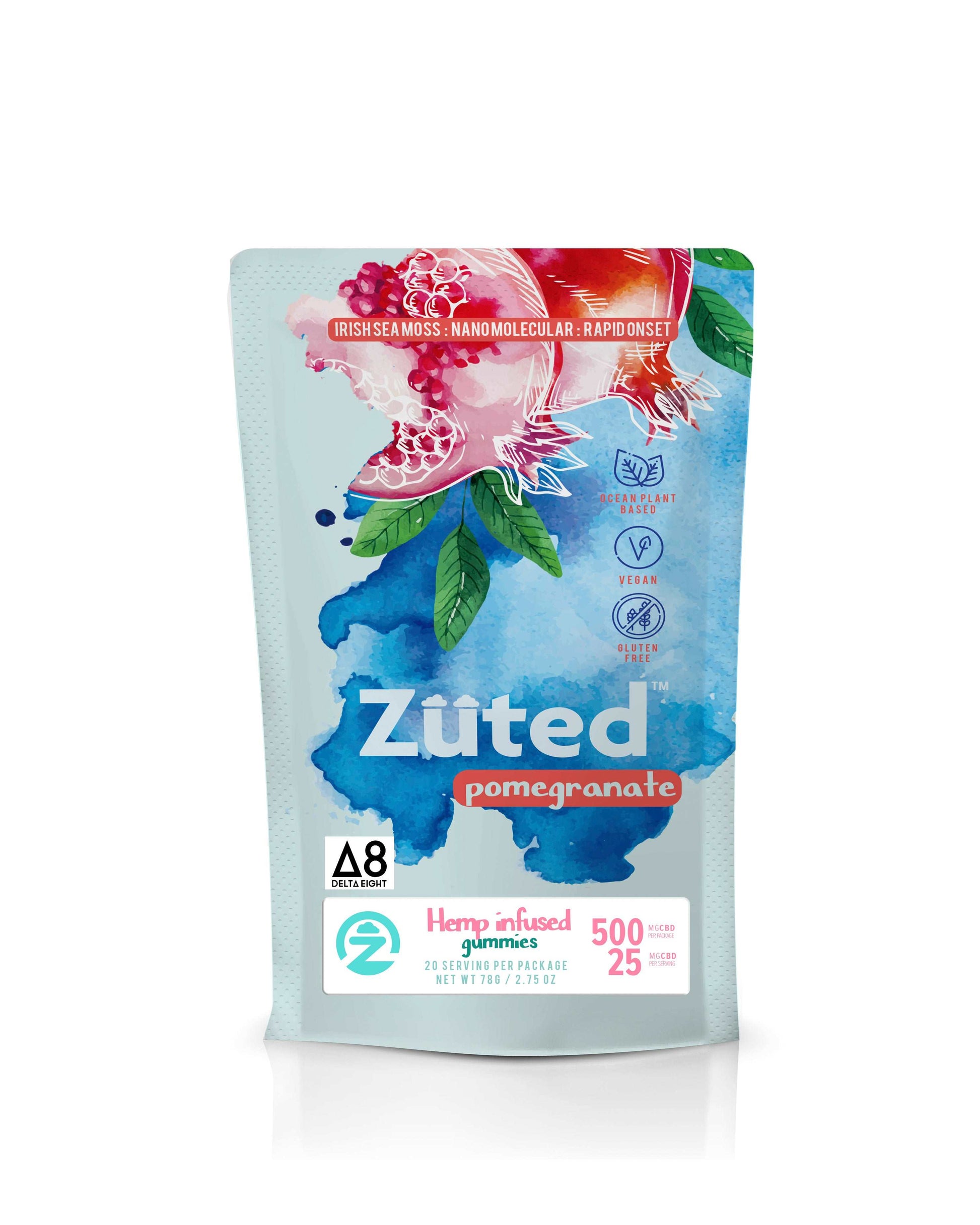 Zuted Pomegranate  D8 Gummies